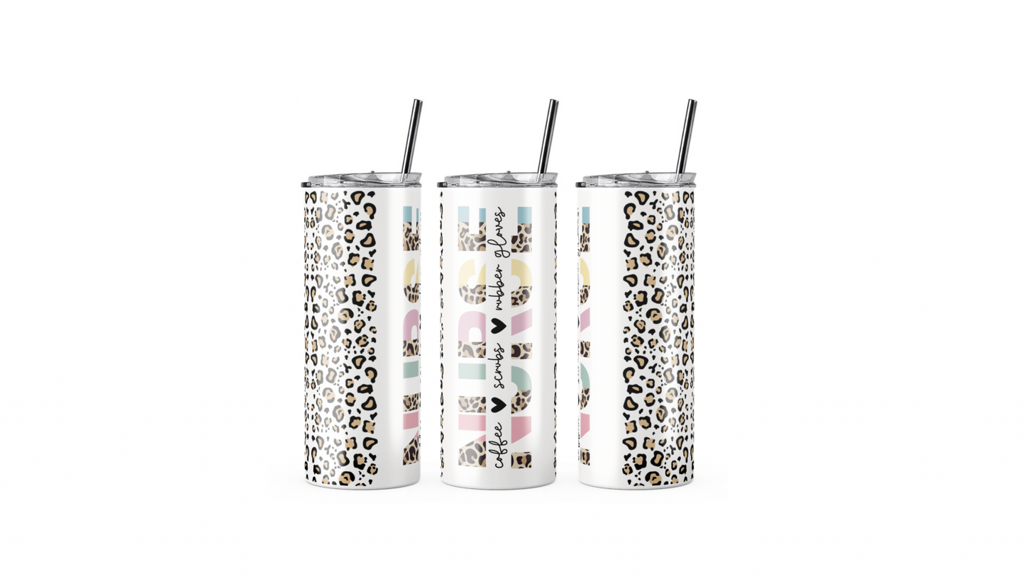 Cheetah Print Nurse Tumbler