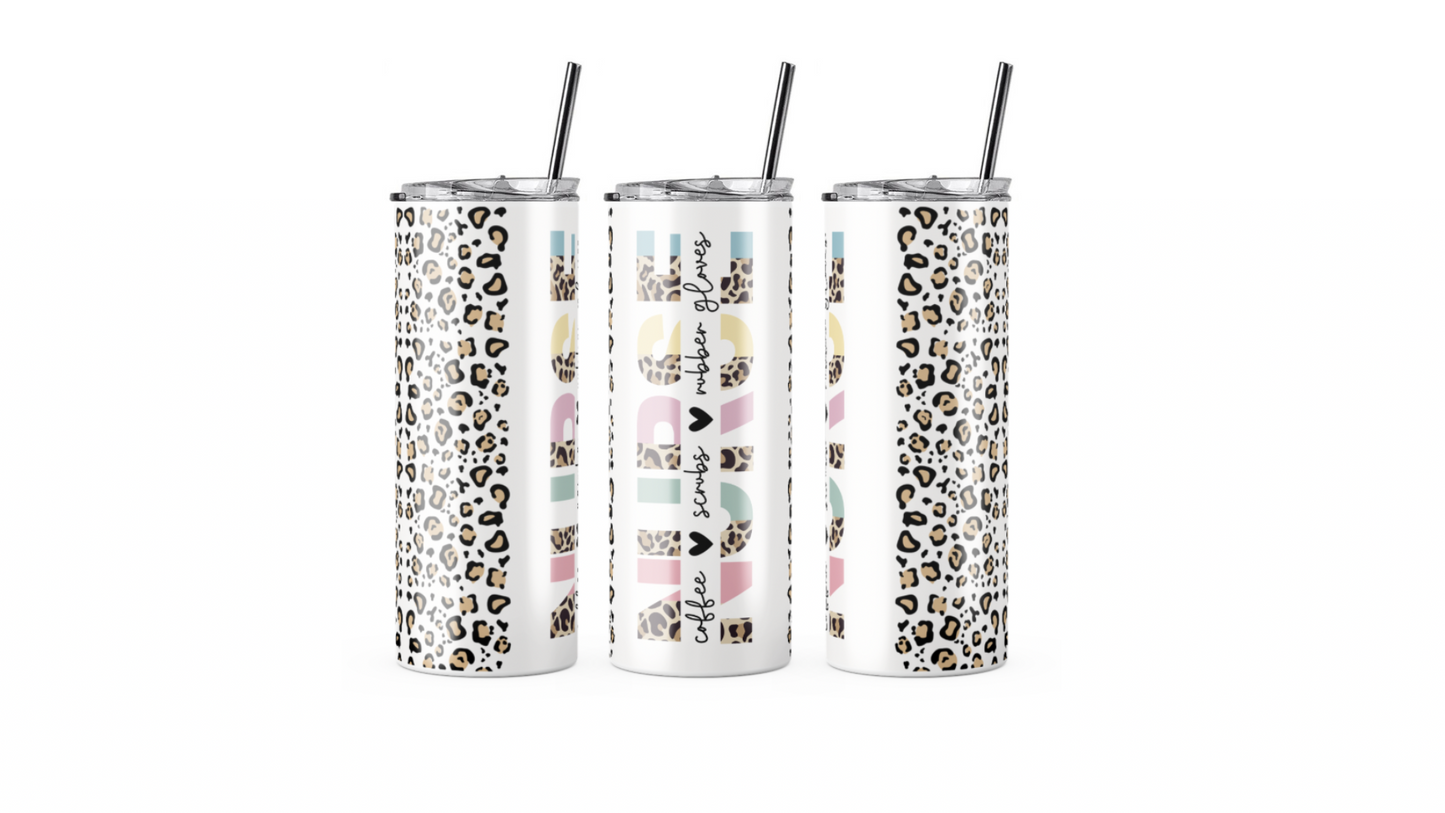 Cheetah Print Nurse Tumbler