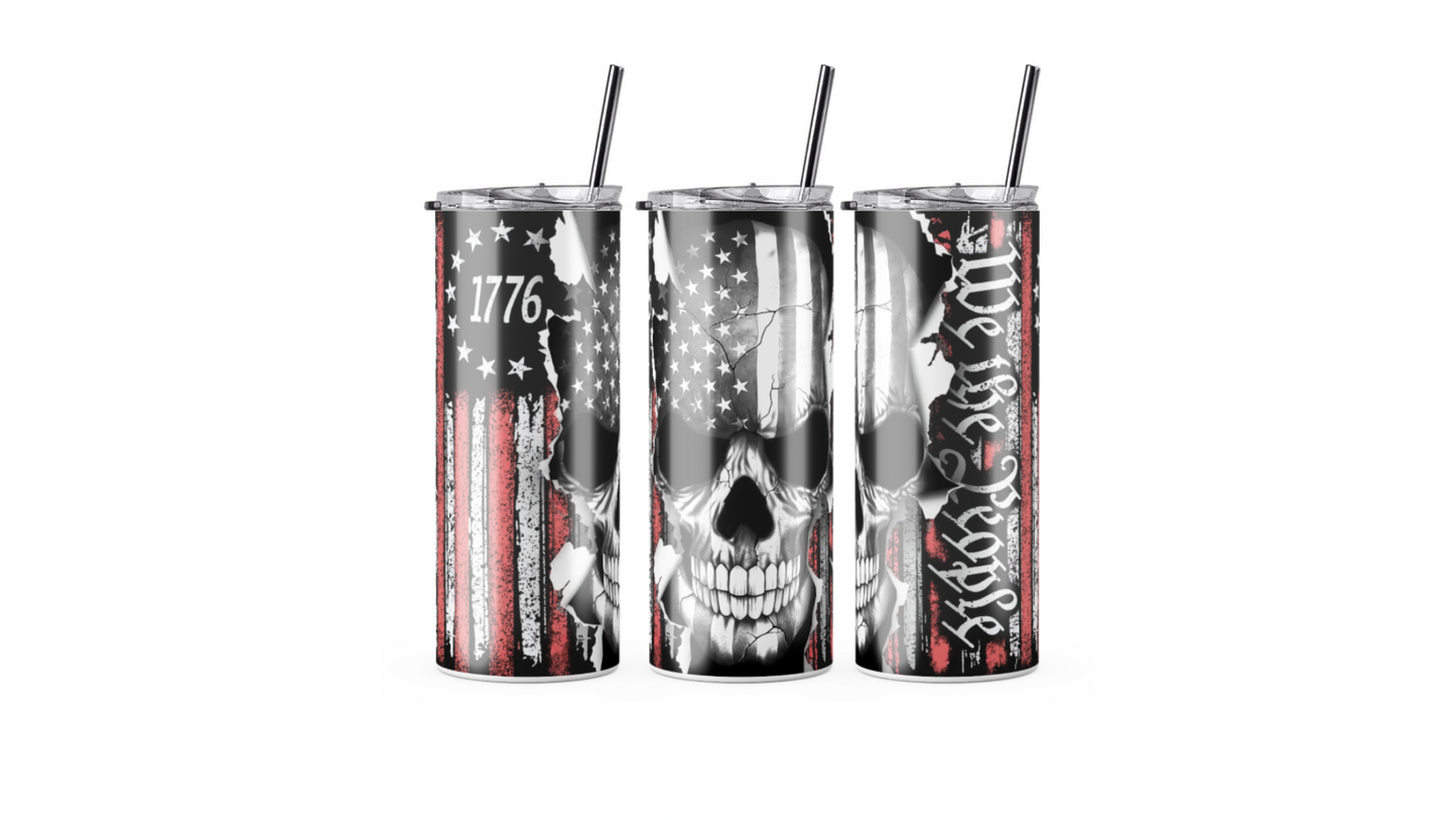 We The People Skull tumbler