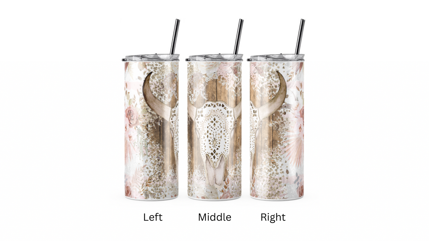 Western Pink Cow Tumbler