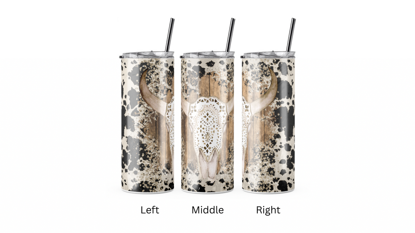 Cow Print Western Tumbler