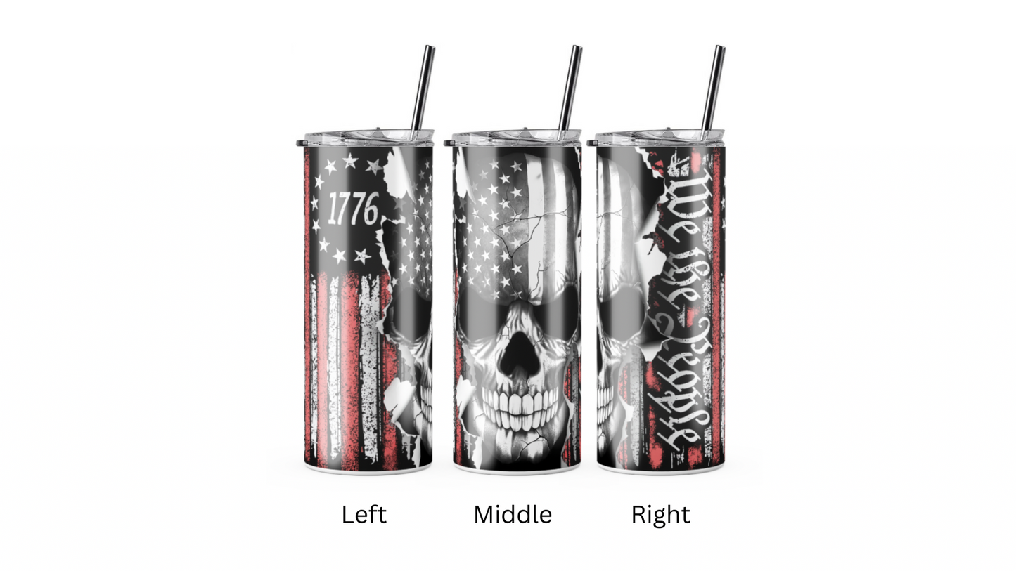 We The People Skull tumbler