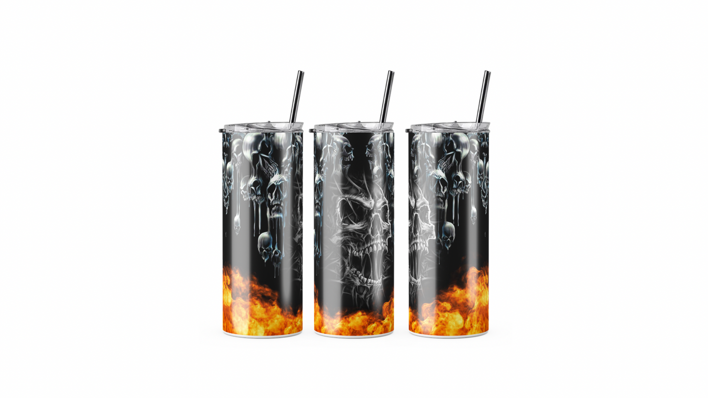Skull Flames Tumbler