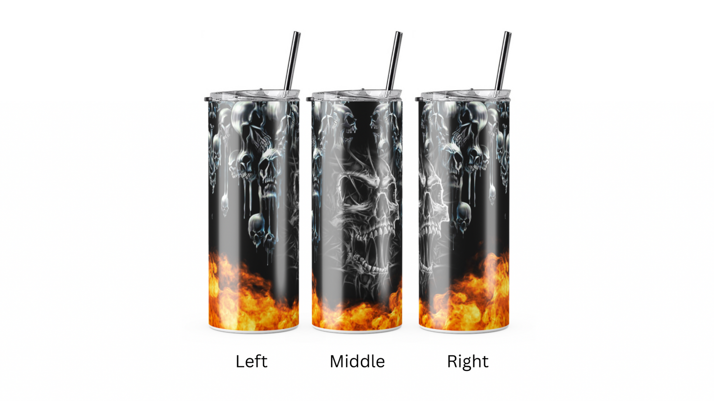 Skull Flames Tumbler