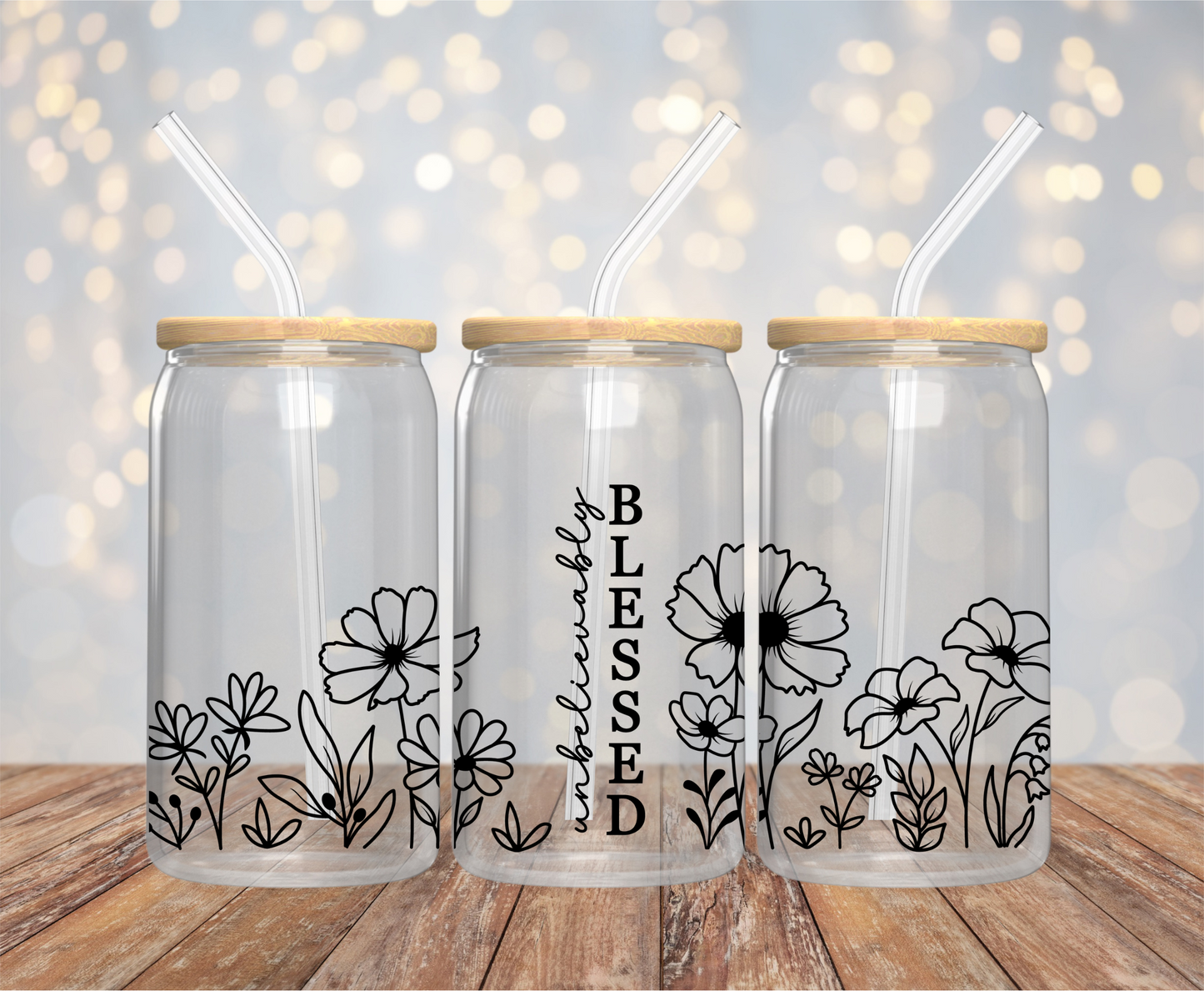 Blessed 16oz Glass Cup