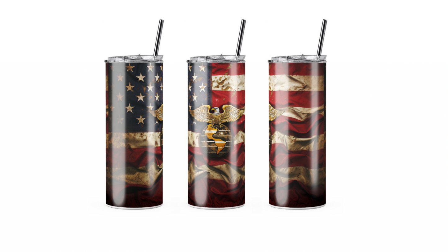 Colored Marine Corps Tumbler