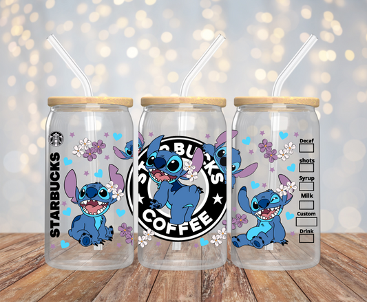 Cute Alien 16oz Glass Cup