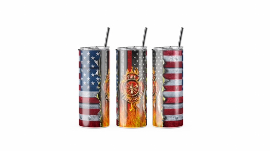 American Flag Firefighter Tumbler