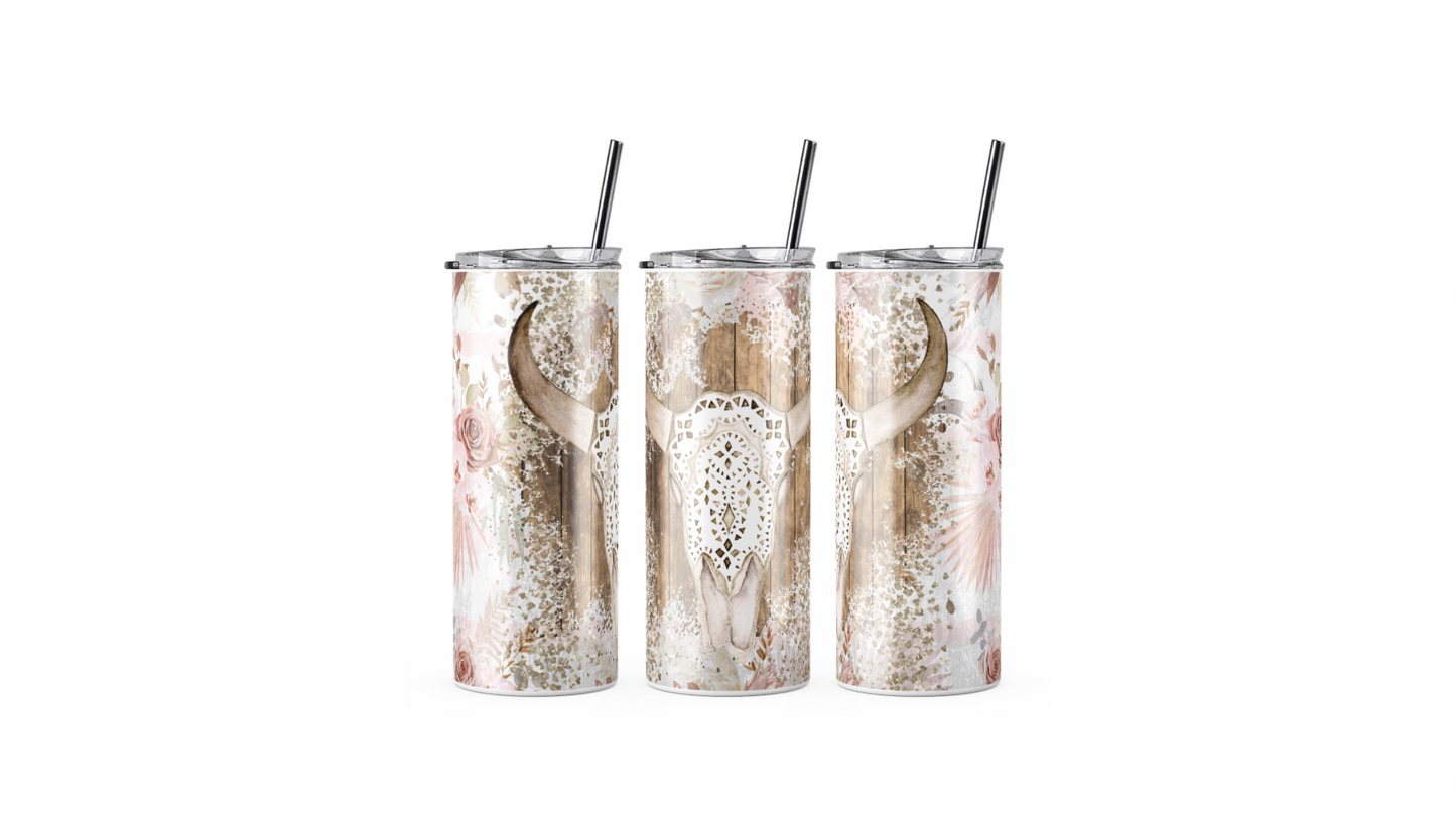 Western Pink Cow Tumbler