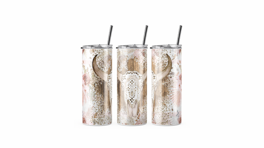 Western Pink Cow Tumbler