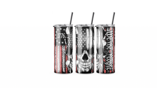 We The People Skull tumbler