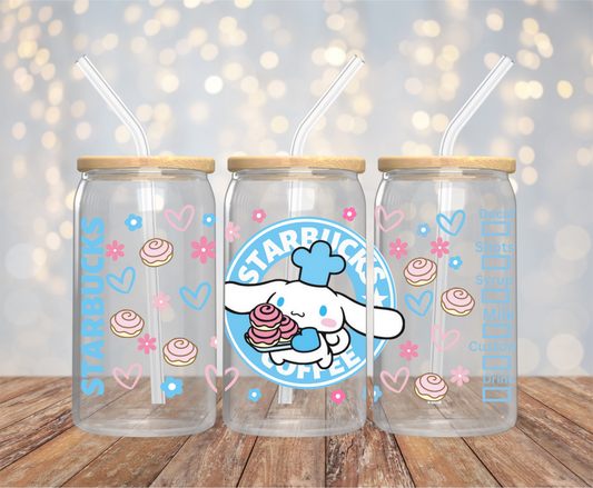 Blue Cinnamon 16oz Glass Cup