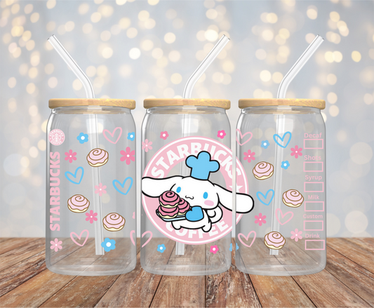 Pink Cinnamon 16oz Glass Cup