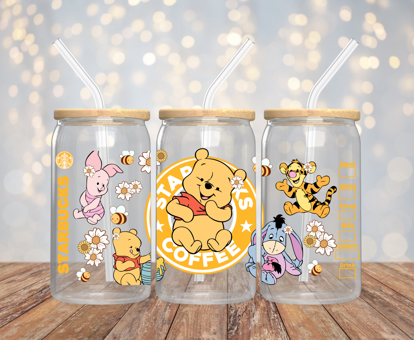 Baby Pooh 16oz Glass Cup