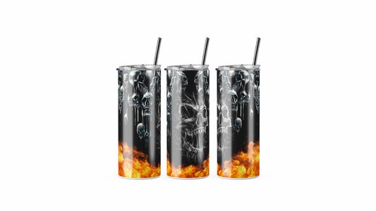 Skull Flames Tumbler