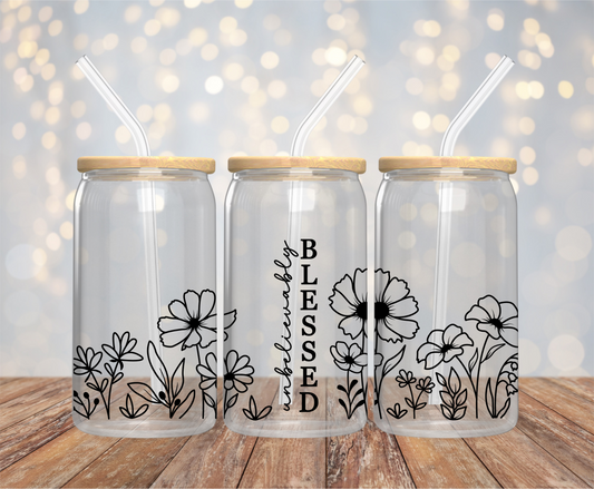 Blessed 16oz Glass Cup