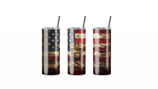 Colored Marine Corps Tumbler